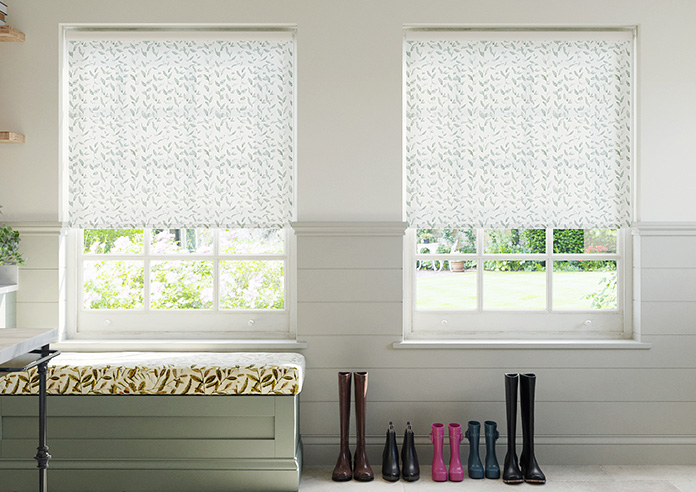 Watercolour Leaves, Light Green - Twist&Fit Roller Blind - Image 3